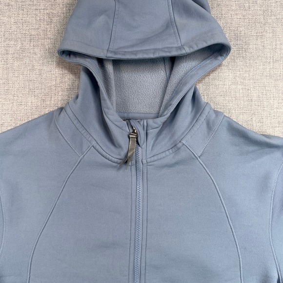 Athleta Altitude Polartec Hooded Jacket Women Medium Blue Athleisure Sporty Gym - Picture 2 of 12